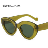 Cat Eye & Oval Luxury Sunglasses – Olive Green Retro Shades UV400 - Himpall